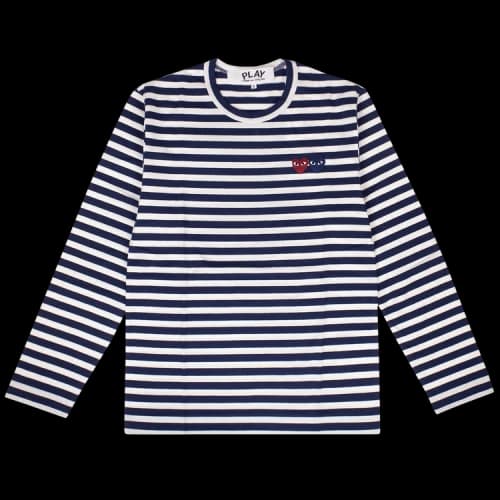 Comme des Garçons PLAY Striped Long-Sleeve T-Shirt 'Navy/White'