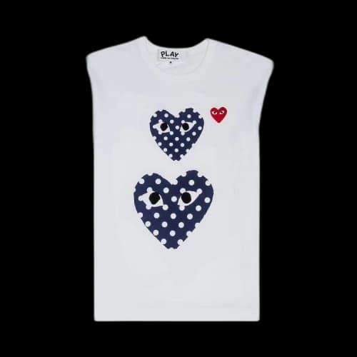 Comme des Garçons PLAY Polka Dot Double Heart Tee 'White'