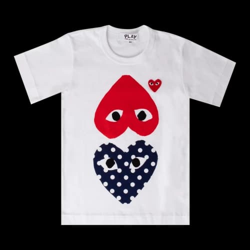 Comme des Garçons PLAY Polka Dot Mixed Heart T-Shirt 'White'
