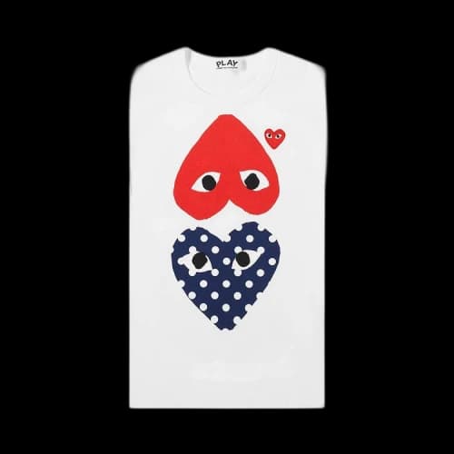 Comme des Garçons PLAY Polka Dot Mix Heart T-Shirt 'White'