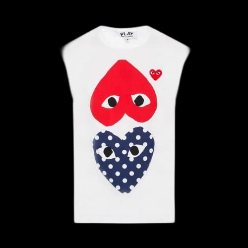 Comme des Garçons PLAY Polka Dot Mix Heart T-Shirt 'White'