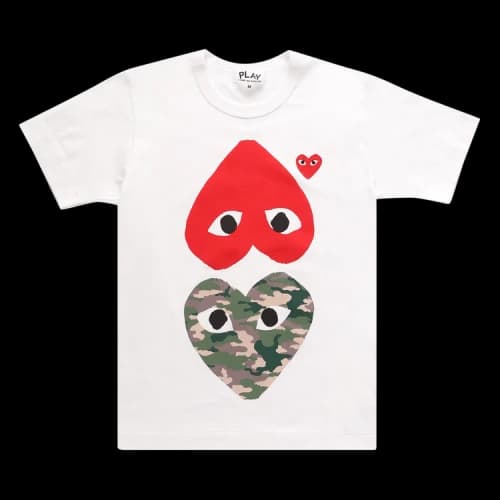 Comme des Garçons PLAY Multi Camouflage Heart Tee 'White'