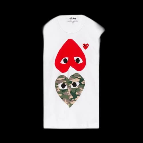 Comme des Garçons PLAY Double Heart Tee 'White'