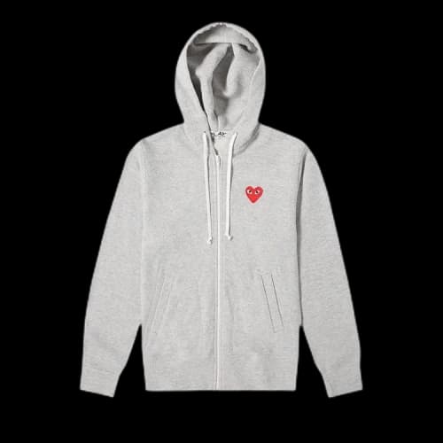 Comme des Garçons PLAY Heart Full Zip Sweatshirt 'Grey'