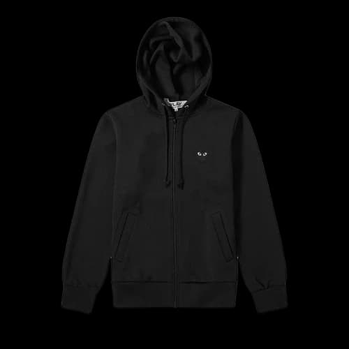 Comme des Garçons PLAY Big Heart Logo Zip Up Hoodie 'Black'