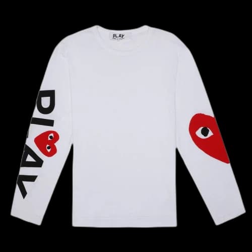 Comme des Garçons PLAY Logo Long-Sleeve Shirt 'White'