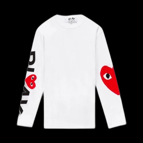 Comme des Garçons PLAY Logo Long-Sleeve T-Shirt 'White'