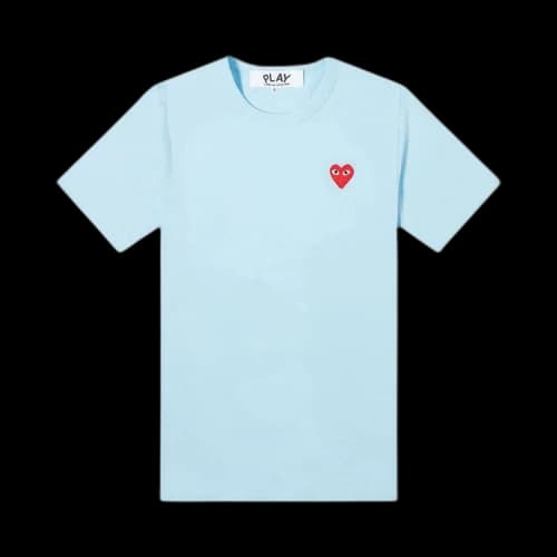 Comme des Garçons Short-Sleeve T-Shirt With Small Red Heart 'Blue'