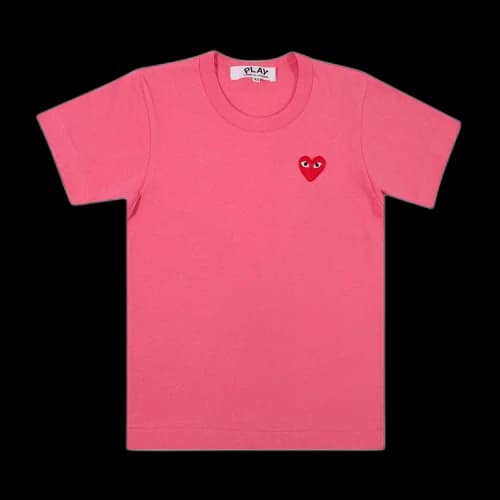 Comme des Garçons Short-Sleeve T-Shirt With Small Red Heart 'Pink'