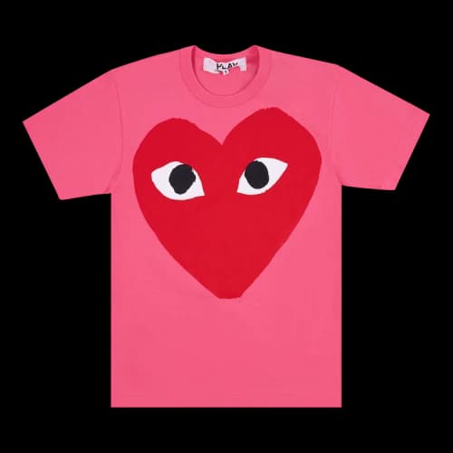 Comme des Garçons PLAY Heart Eyes Logo T-Shirt 'Pink'