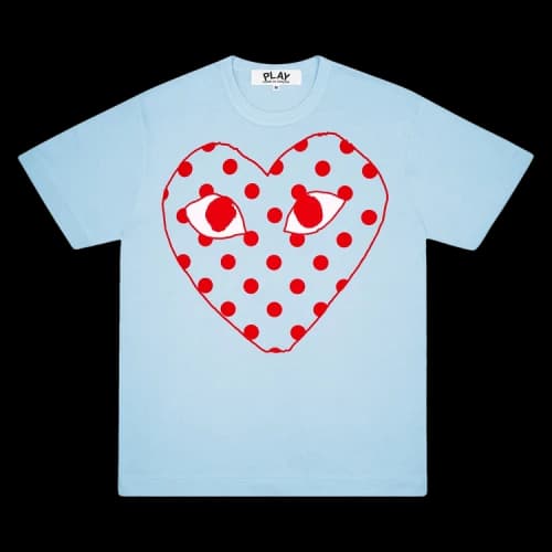 Comme des Garçons PLAY Polka Dot Heart Tee 'Blue'