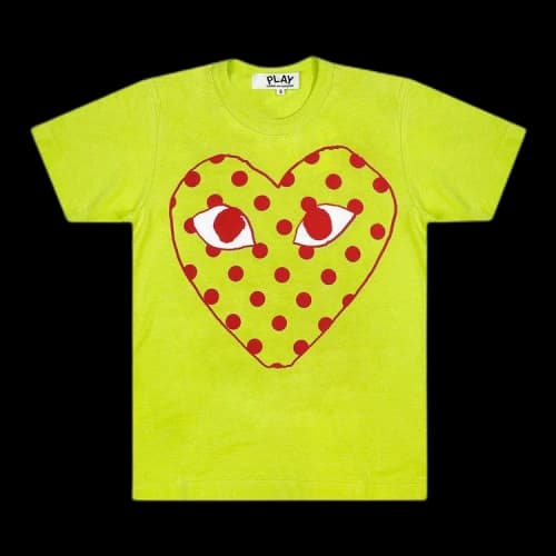 Comme des Garçons PLAY Polka Dot Logo Tee 'Green'