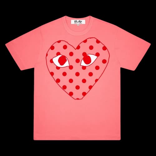 Comme des Garçons PLAY Polka Dot Heart Tee 'Pink'