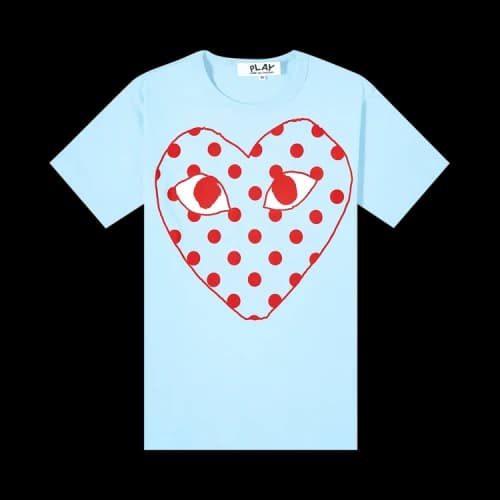 Comme des Garçons Short-Sleeve T-Shirt With Large Dotted Heart 'Blue'