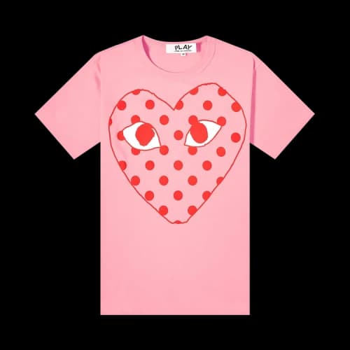 Comme des Garçons Short-Sleeve T-Shirt With Large Dotted Heart 'Pink'