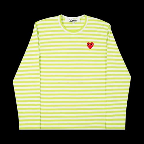 Comme des Garçons Play Small Heart Long-Sleeve T-Shirt 'Stripe Green'