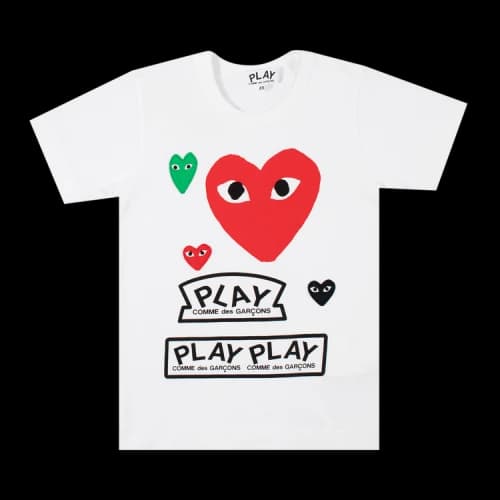 Comme des Garçons PLAY Multi Logo T-Shirt 'White'
