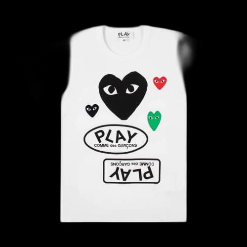 Comme des Garçons PLAY Multi Logo T-Shirt 'White'