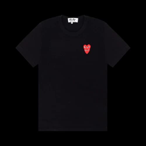 Comme des Garçons PLAY Double Red Heart Tee 'Black'
