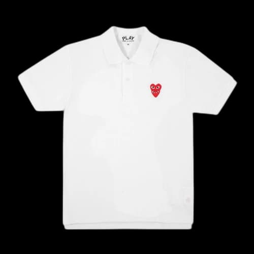Comme des Garçons PLAY Heart Logo Short-Sleeve Polo 'White'