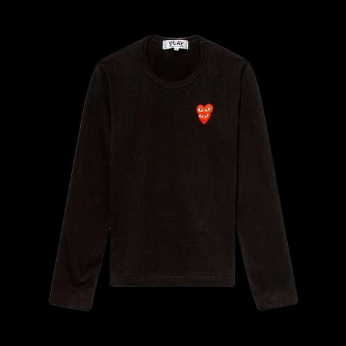 Comme des Garçons PLAY Double Heart Long-Sleeve T-Shirt 'Black'
