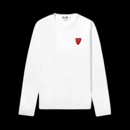 Comme des Garçons PLAY Double Heart Long-Sleeve T-Shirt 'White'