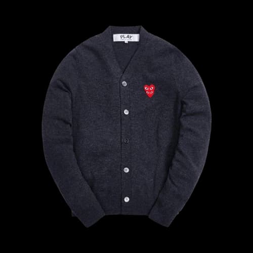 Comme des Garçons Play Double Heart Hooded Zip Sweatshirt 'Black'