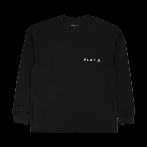 PURPLE BRAND Textured Jersey Long-Sleeve Tee 'Black'