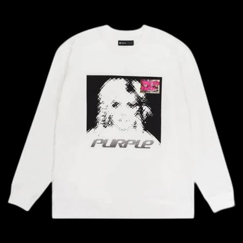 PURPLE BRAND Textured Jersey Long-Sleeve Tee 'White'