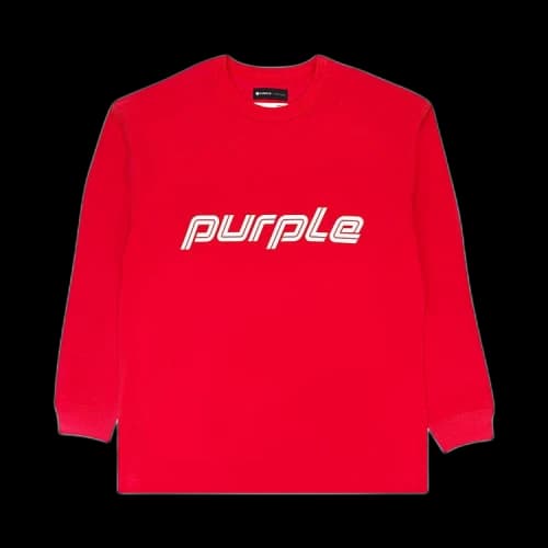 PURPLE BRAND Textured Jersey Long-Sleeve Tee 'Red'