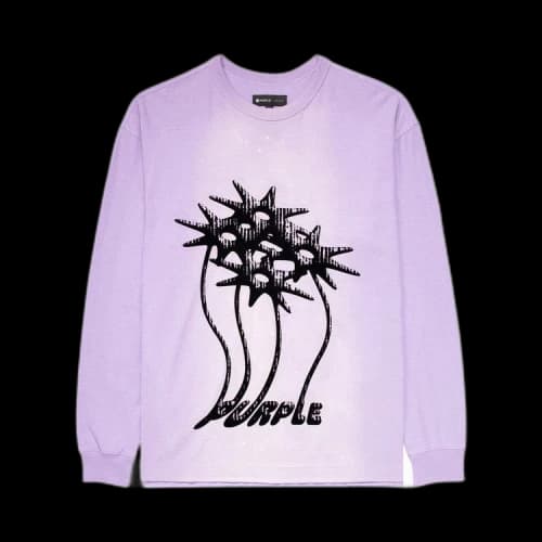 PURPLE BRAND Textured Jersey Long-Sleeve Tee 'Lavender'
