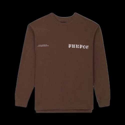 PURPLE BRAND Gothic Wordmark Drip Long-Sleeve 'Beech'
