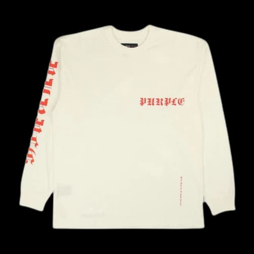 PURPLE BRAND Textured Jersey Long-Sleeve Tee 'White'
