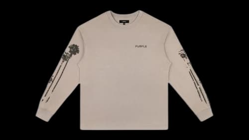 Purple Brand P204-TSRS226 Textured Jersey L/S Tee Grey