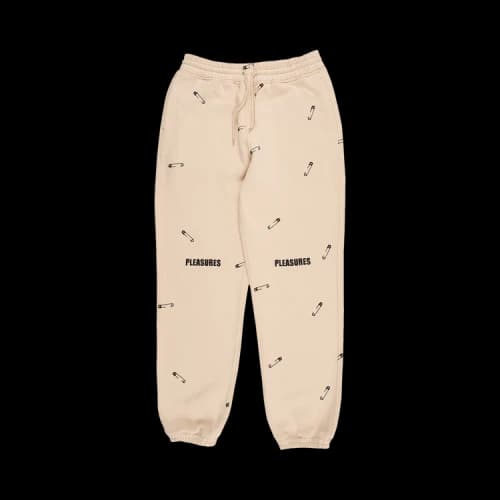 Pleasures Safety Embroidered Sweat Pant 'Creme'