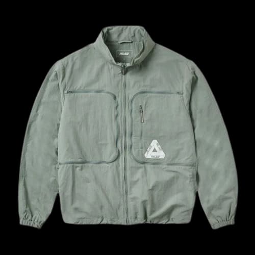 PALACE Zipper Multiple Pockets Alphabet Logo Jacket Unisex Gray