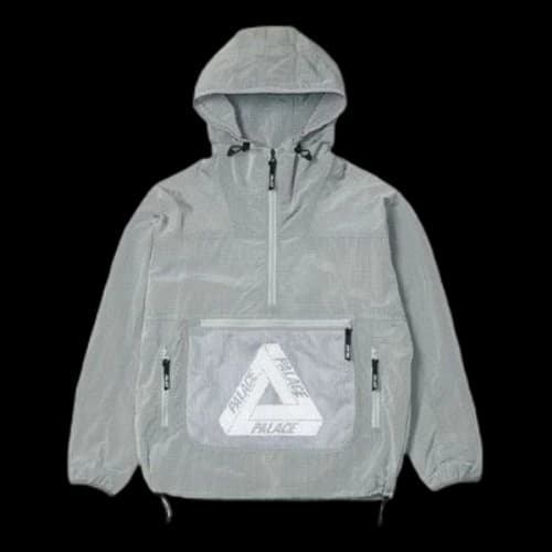 PALACE Unisex Tri-Ferg Half Zip Reflective Jacket Grey