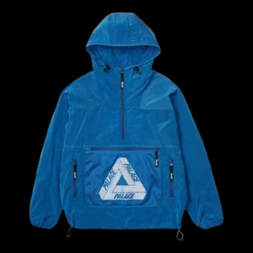 PALACE Tri-Ferg Half Zipper Reflective Jacket Unisex Blue