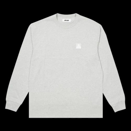 Palace Square Patch Long-Sleeve 'Grey Marl'