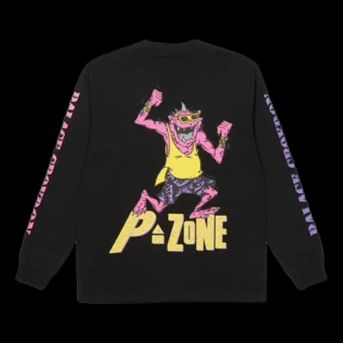 PALACE x M-Zone Crossover Small Devil Tri-Ferg Pattern Long Sleeves Black T-Shirt