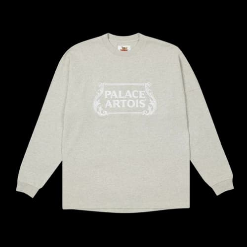 Palace x Stella Artois Drop Shoulder Long-Sleeve 'Grey Marl'