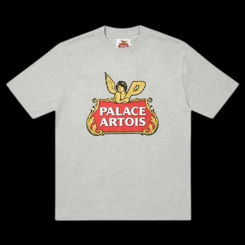 Palace x Stella Artois Cartouche T-Shirt 'Grey Marl'