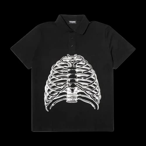 Pleasures Ribs Polo Shirt 'Black'