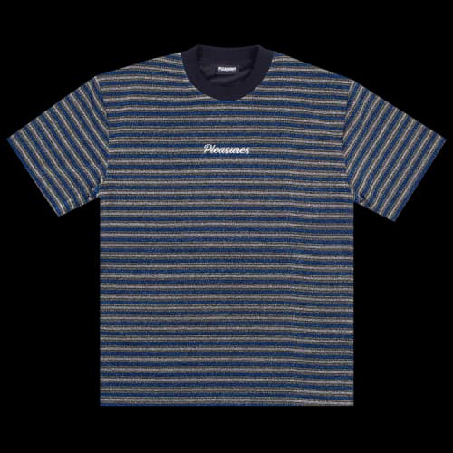 Pleasures Disturbed Glitter Stripe Shirt 'Blue'