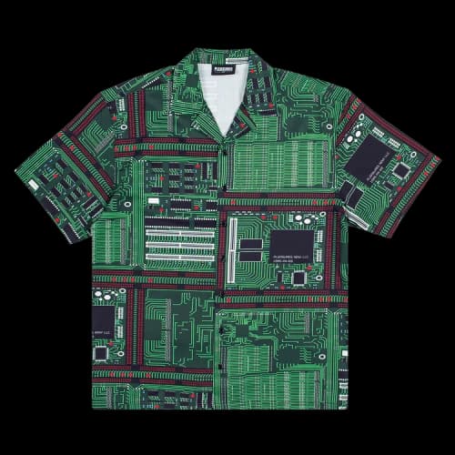 Pleasures Motherboard Rayon Shirt 'Green'