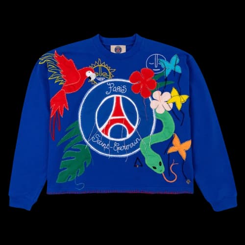 Paris Saint-Germain x Esteban Cortázar PSG Logo Patchwork Embroidered Sweatshirt 'Blue'