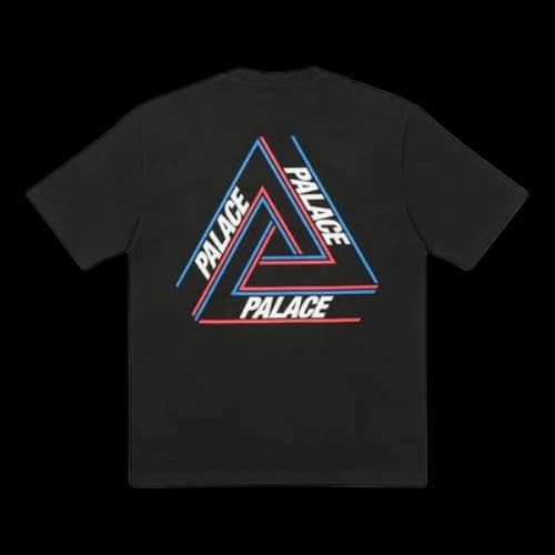 PALACE Basically A Tri-freg Black Alphabet Printing Round Neck Short Sleeve Unisex