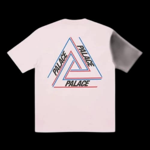 PALACE Basically A Tri-freg Pink Alphabet Printing Round Neck Short Sleeve Unisex