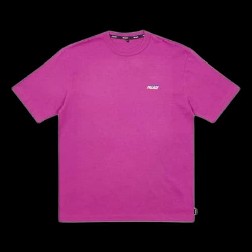 PALACE Basically A Tshirt Logo Micro Mark Round Neck Short Sleeve Unisex Rose Red