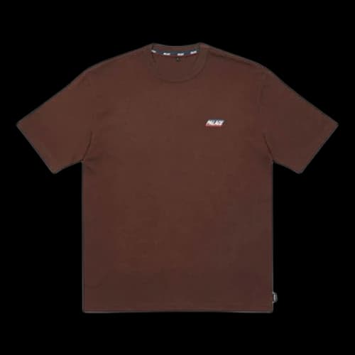 PALACE Basically A Tshirt Logo Micro Mark Round Neck Short Sleeve Unisex Brown